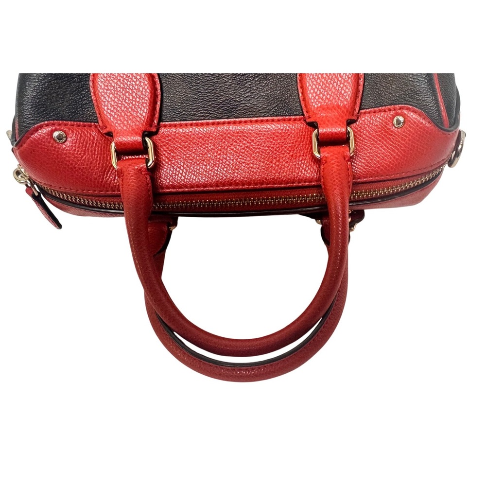 Coach Mini Bennett Brown‎ mono Canvas Red Leather Trim F36702 Crossbody NWOT - Picture 8 of 12